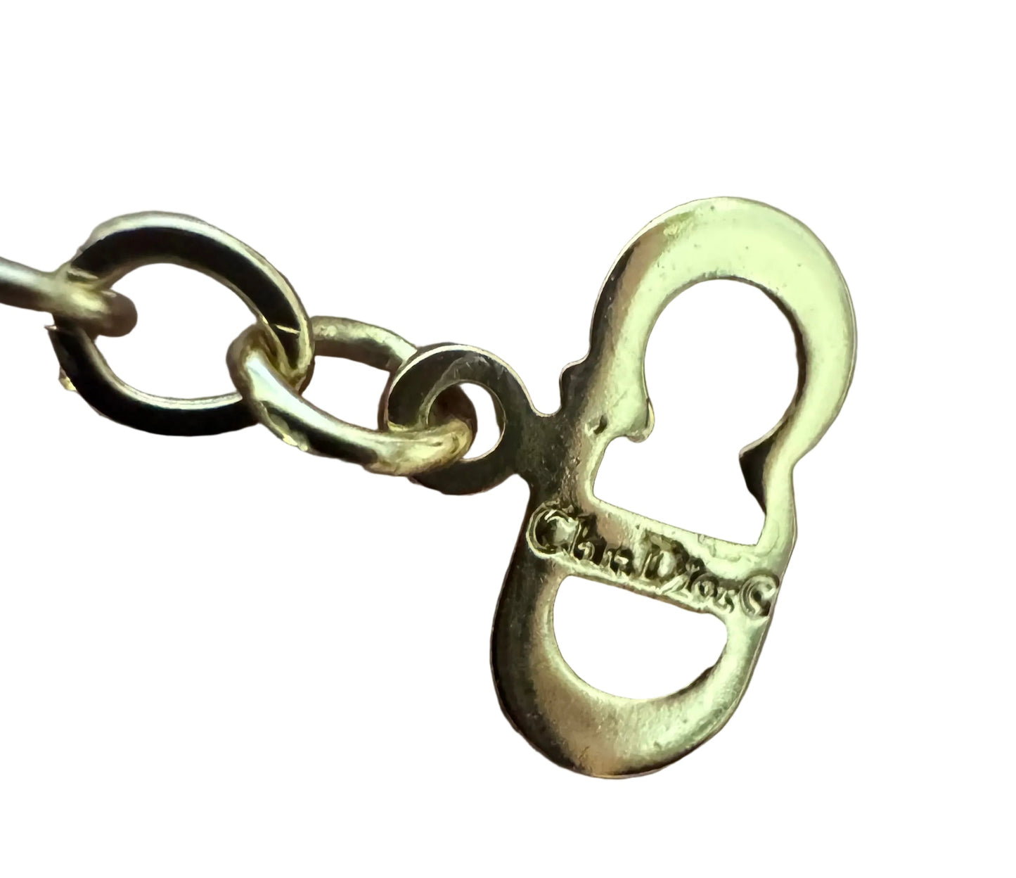 Christian Dior CD Script Initial Pendant Necklace