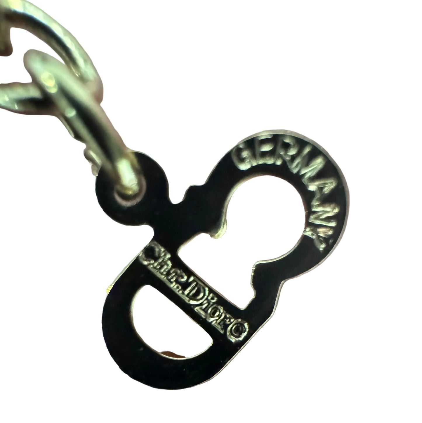 Christian Dior CD Initial Round Pendant Necklace