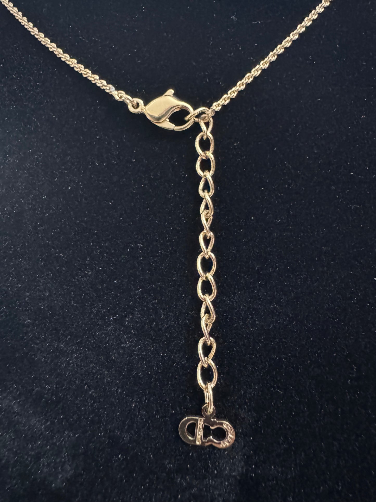 Christian Dior CD Initial Round Pendant Necklace