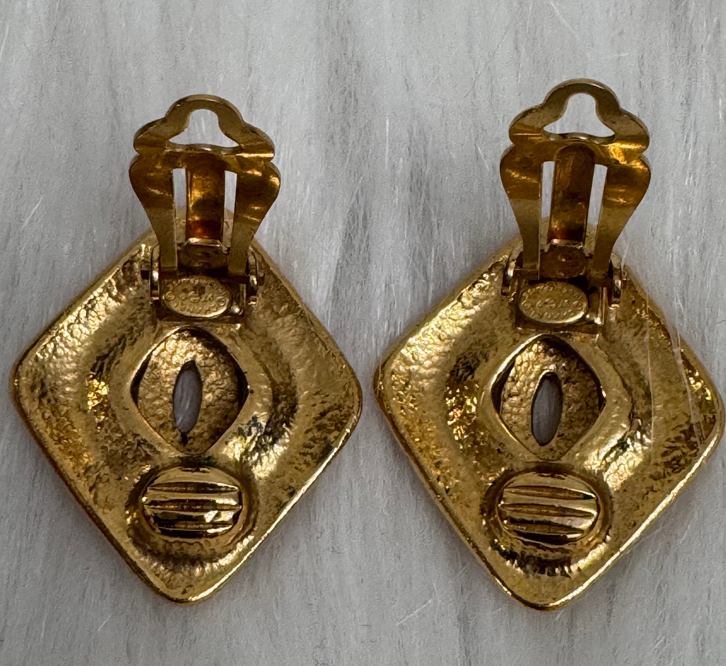 Chanel Coco Mark Clip On Earrings Diamond shape