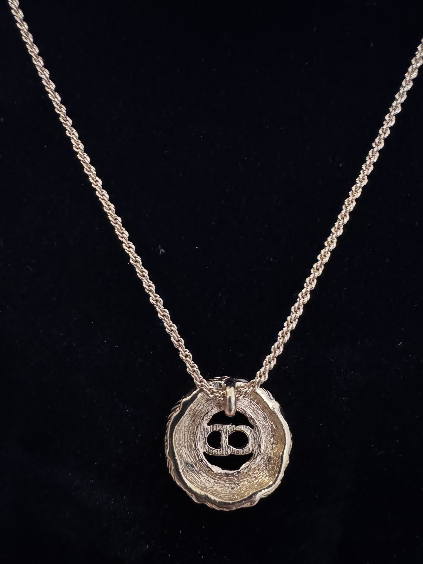 Christian Dior CD Initial Round Pendant Necklace