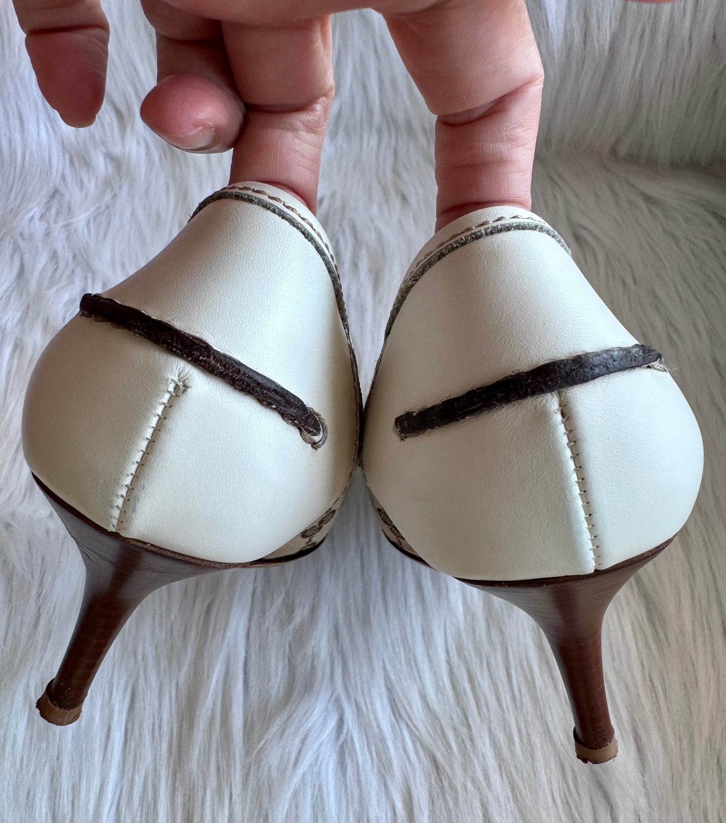 Gucci Monogram Leather Bamboo Tassel Loafer Pumps Size 36