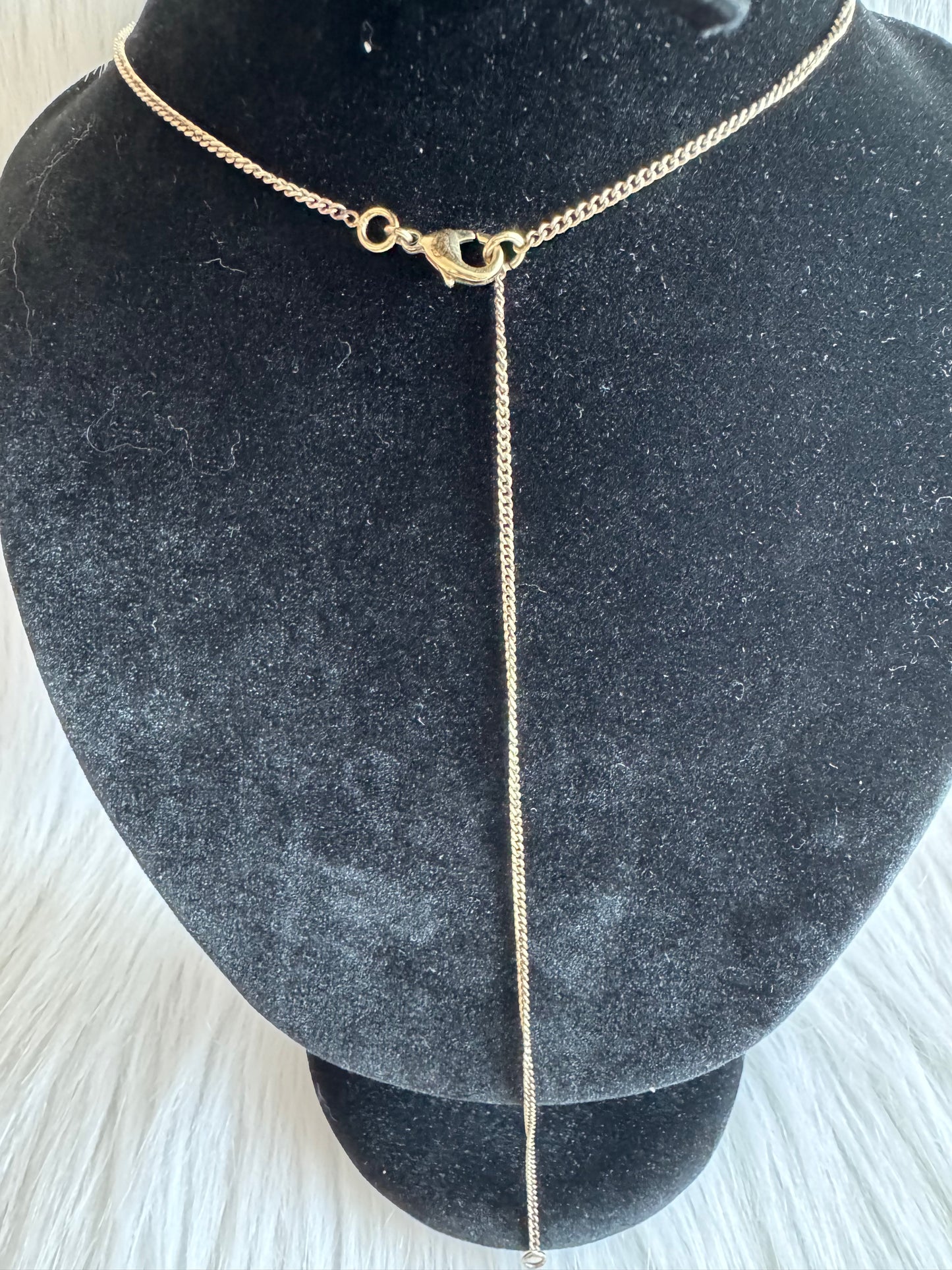 Chanel CC Crystal Pearl Gold Tone Pendant Necklace