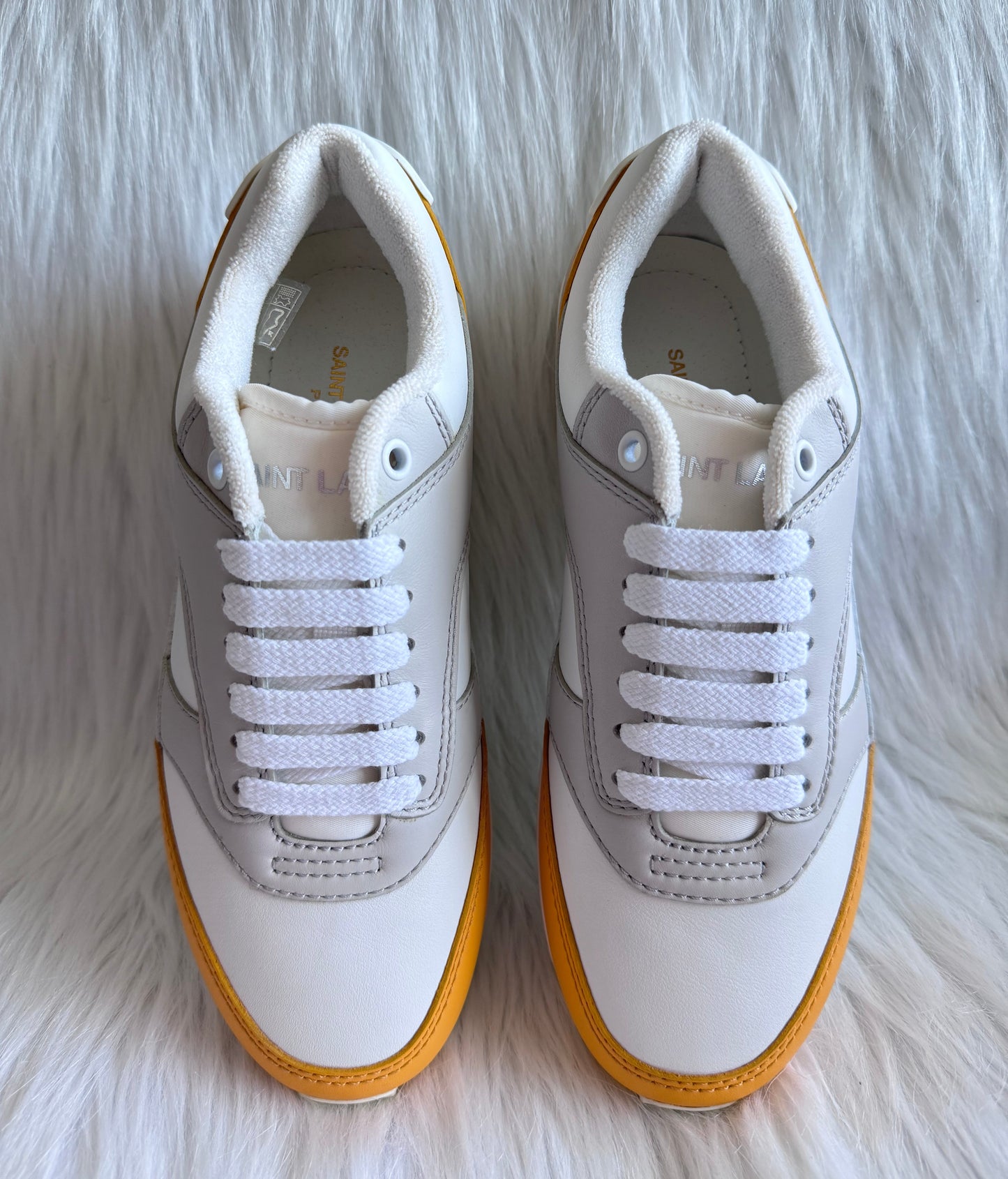 Saint Laurent Bump Low Sneaker White Yellow size 36 women (brand new)