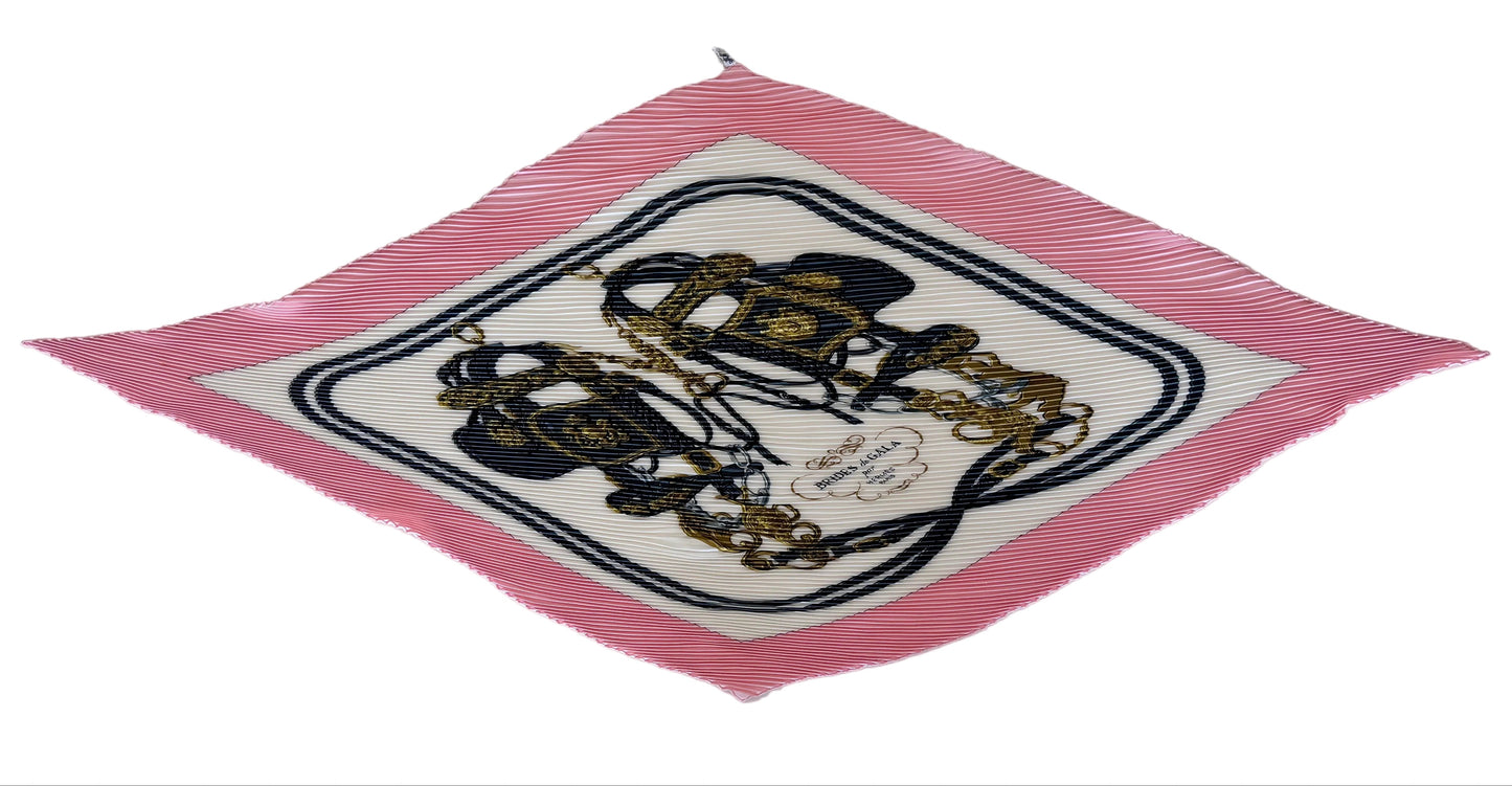 Hermes Brides de Gala Pleated Silk Scarf