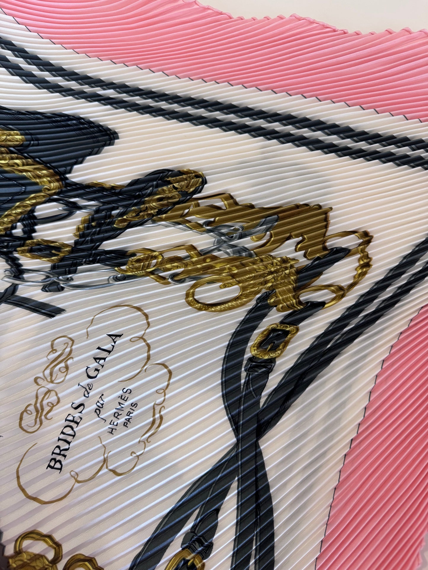 Hermes Brides de Gala Pleated Silk Scarf