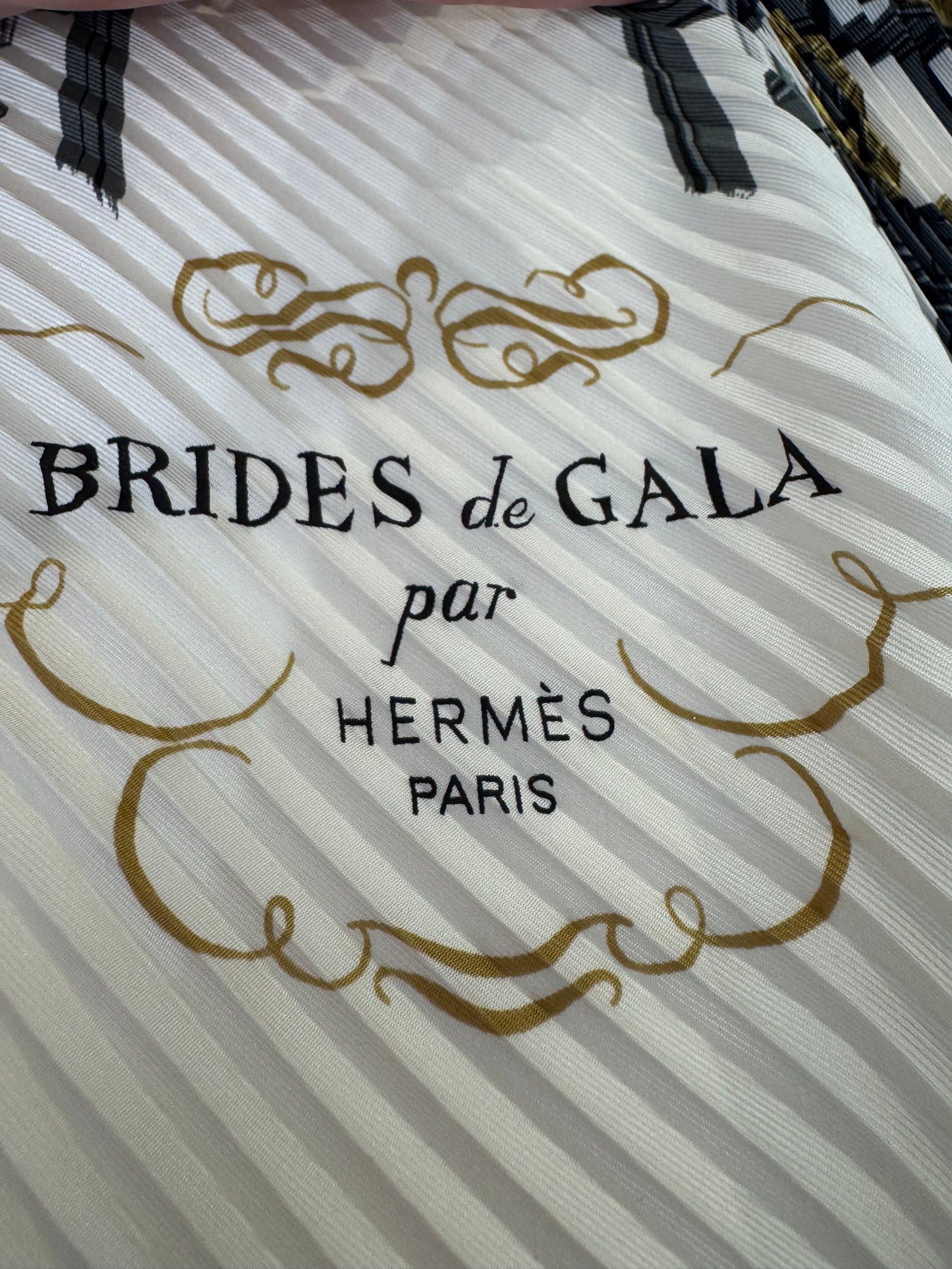 Hermes Brides de Gala Pleated Silk Scarf