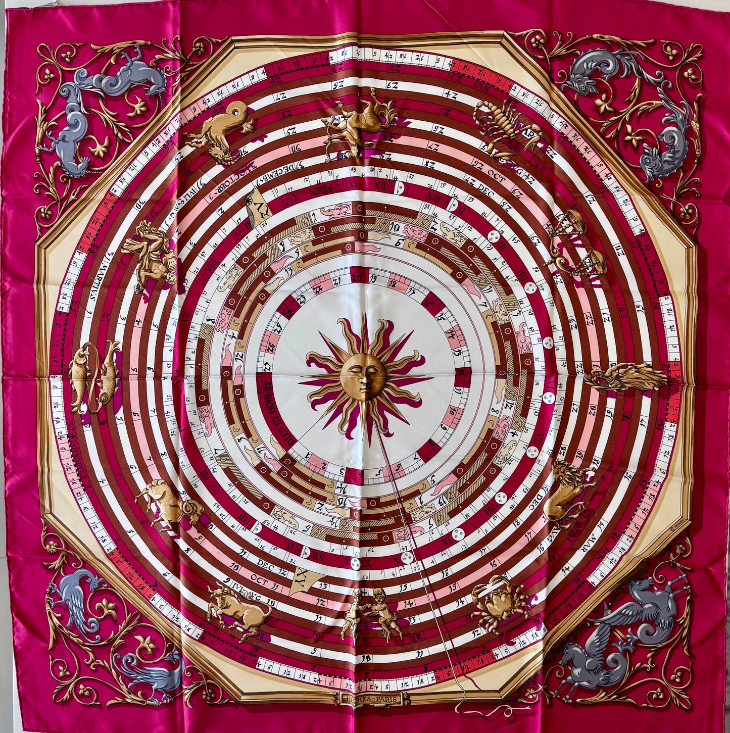 Hermes Dies Et Hore Astrology Zodiac Silk Scarf