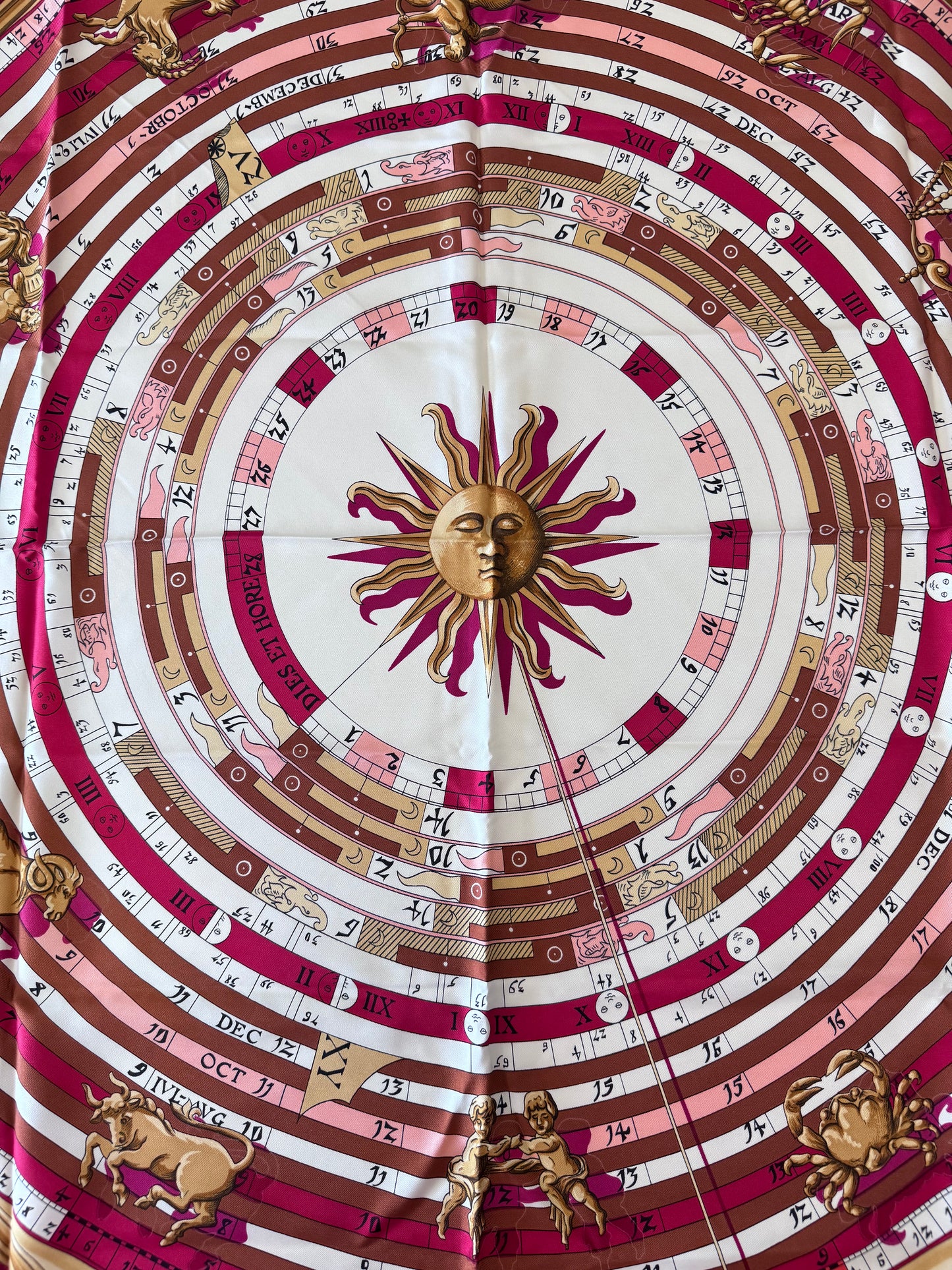 Hermes Dies Et Hore Astrology Zodiac Silk Scarf