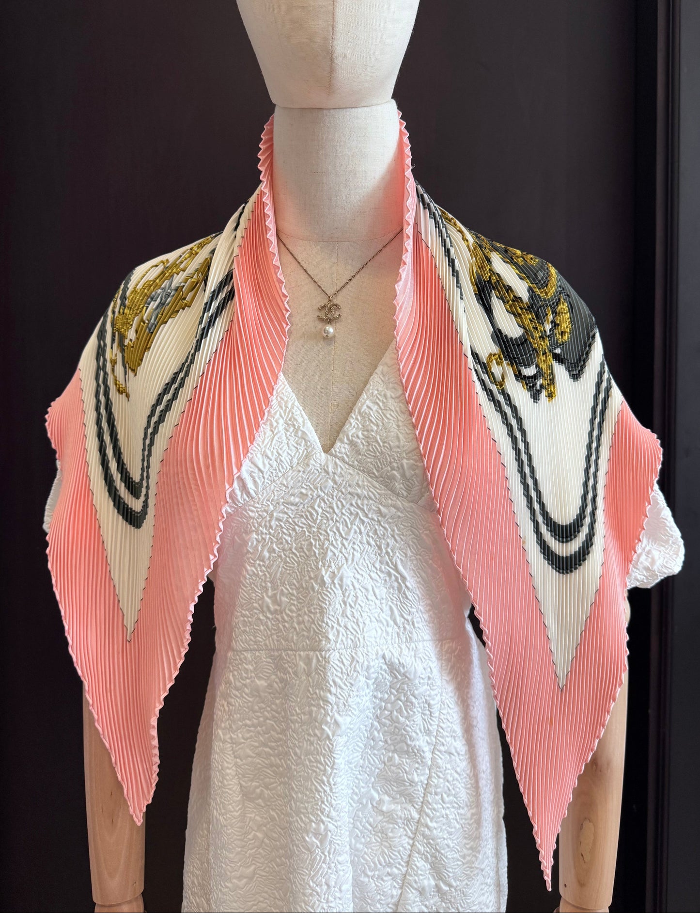 Hermes Brides de Gala Pleated Silk Scarf