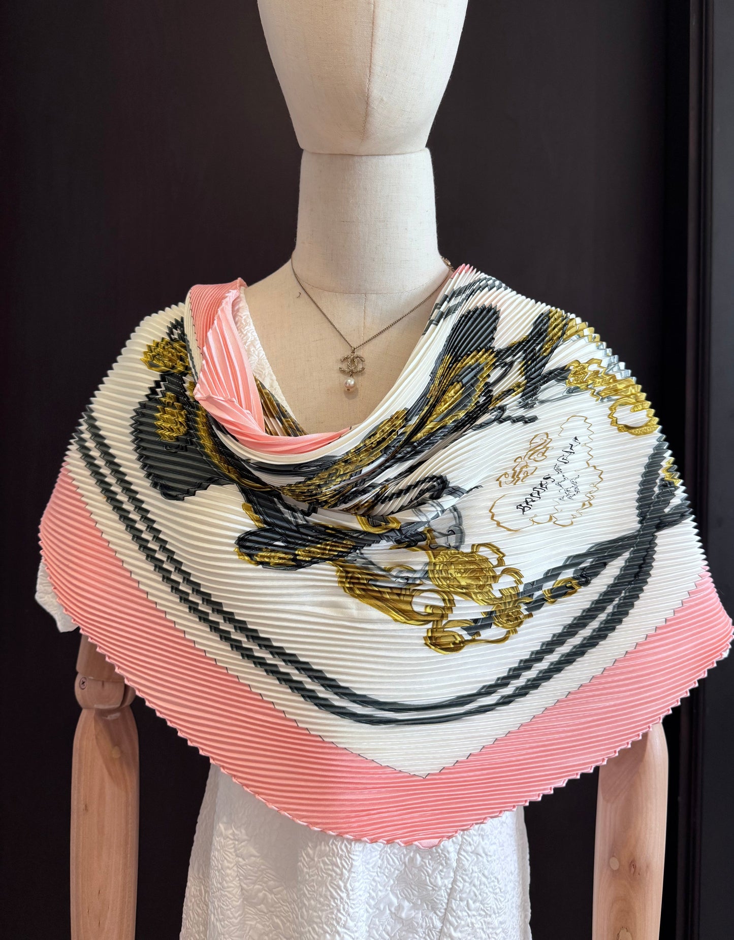 Hermes Brides de Gala Pleated Silk Scarf