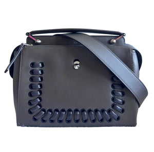 Fendi Whipstitch Dotcom two way bag-dark gray
