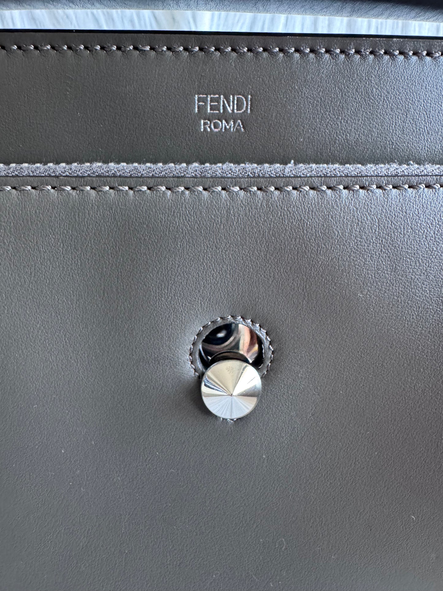 Fendi Whipstitch Dotcom two way bag-dark gray