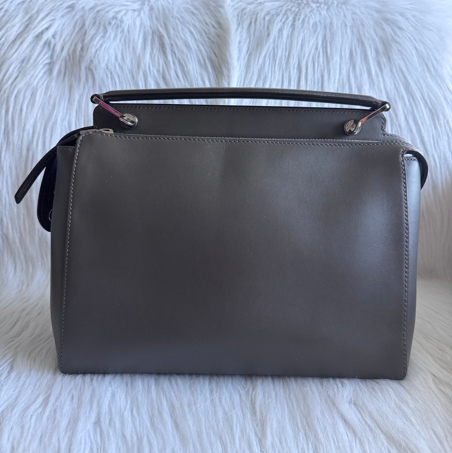 Fendi Whipstitch Dotcom two way bag-dark gray