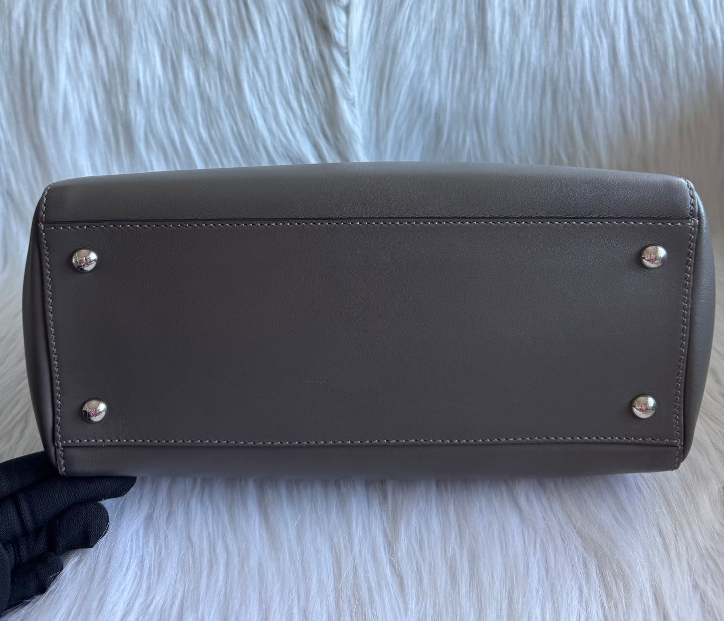 Fendi Whipstitch Dotcom two way bag-dark gray