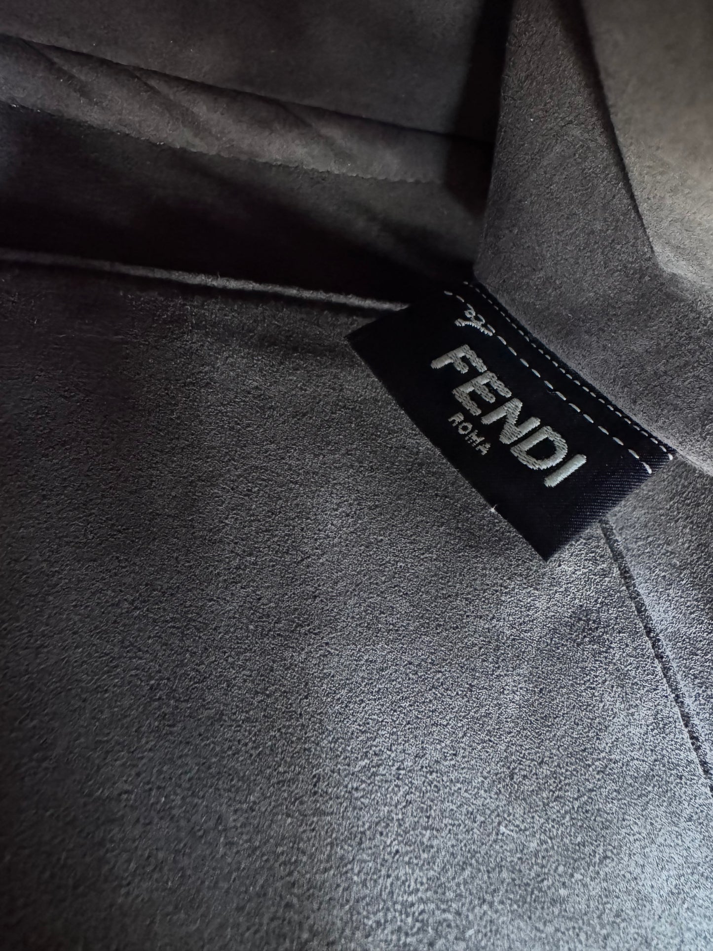Fendi Whipstitch Dotcom two way bag-dark gray
