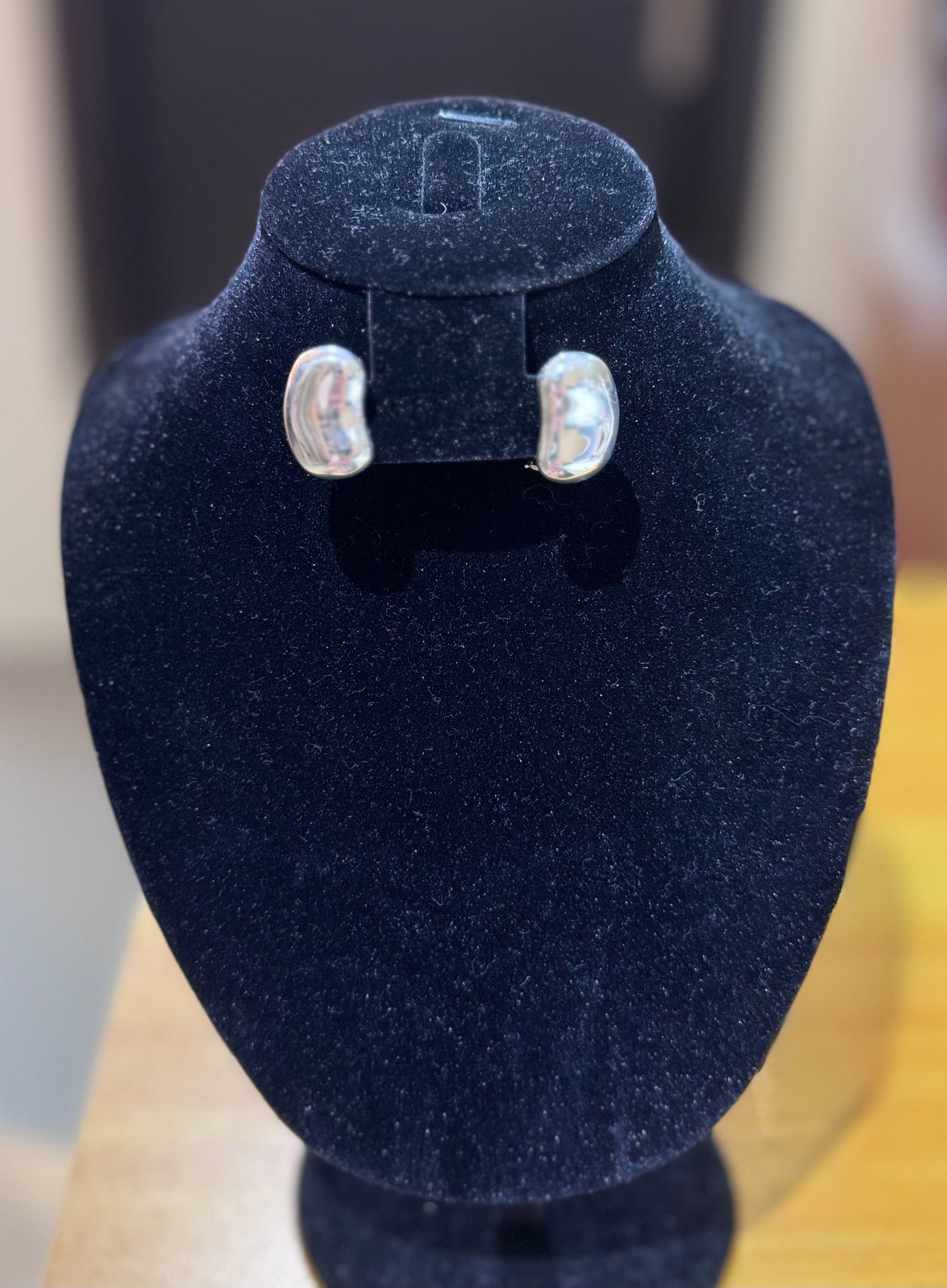 Tiffany & Co Bean Earrings Silver Clip On