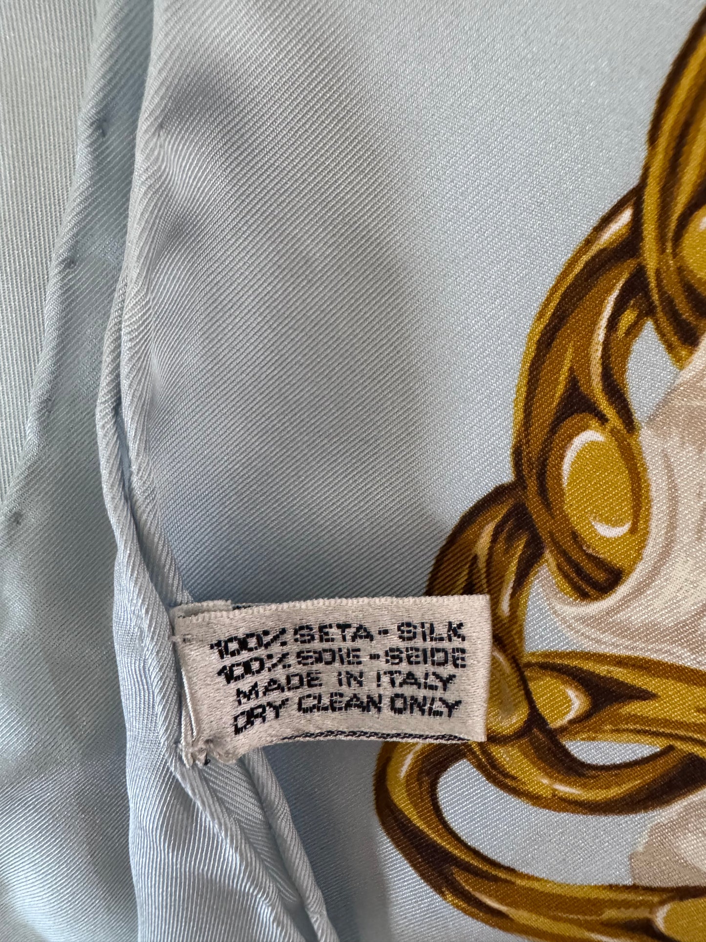 Chanel CC Chain Light Blue Scarf