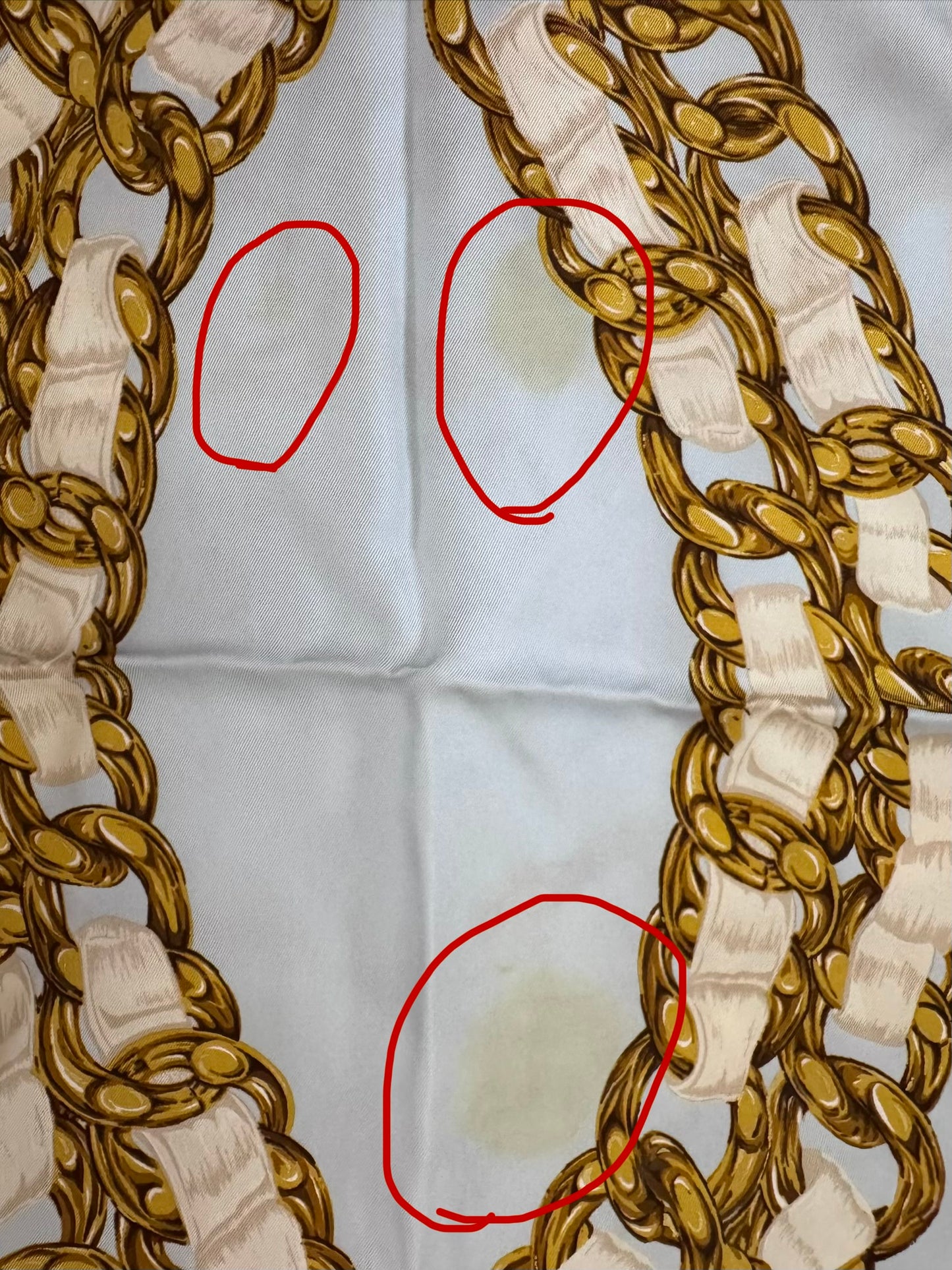Chanel CC Chain Light Blue Scarf