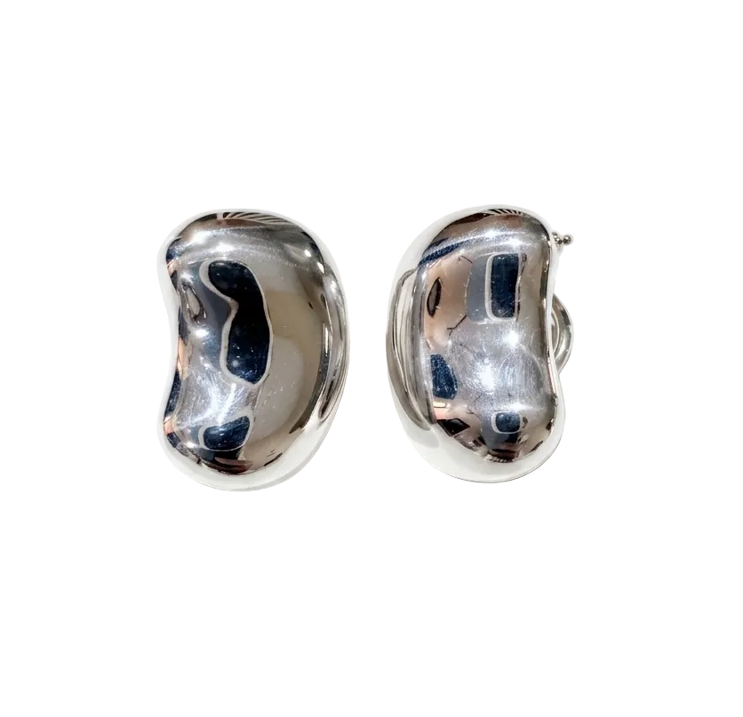 Tiffany & Co Bean Earrings Silver Clip On