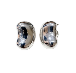 Tiffany & Co Bean Earrings Silver Clip On