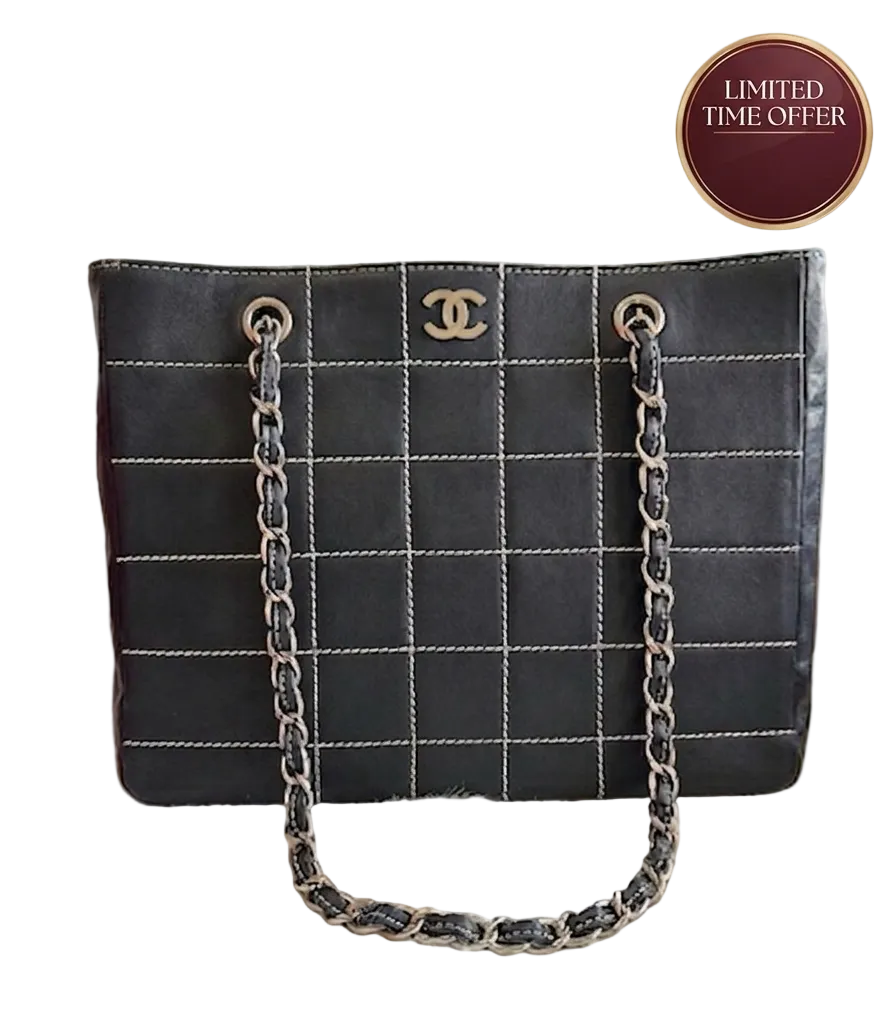 Chanel Choco Bar Wild stitch leather chain tote