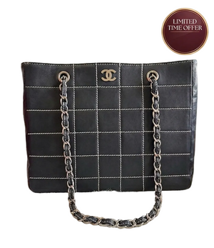 Chanel Choco Bar Wild stitch leather chain tote