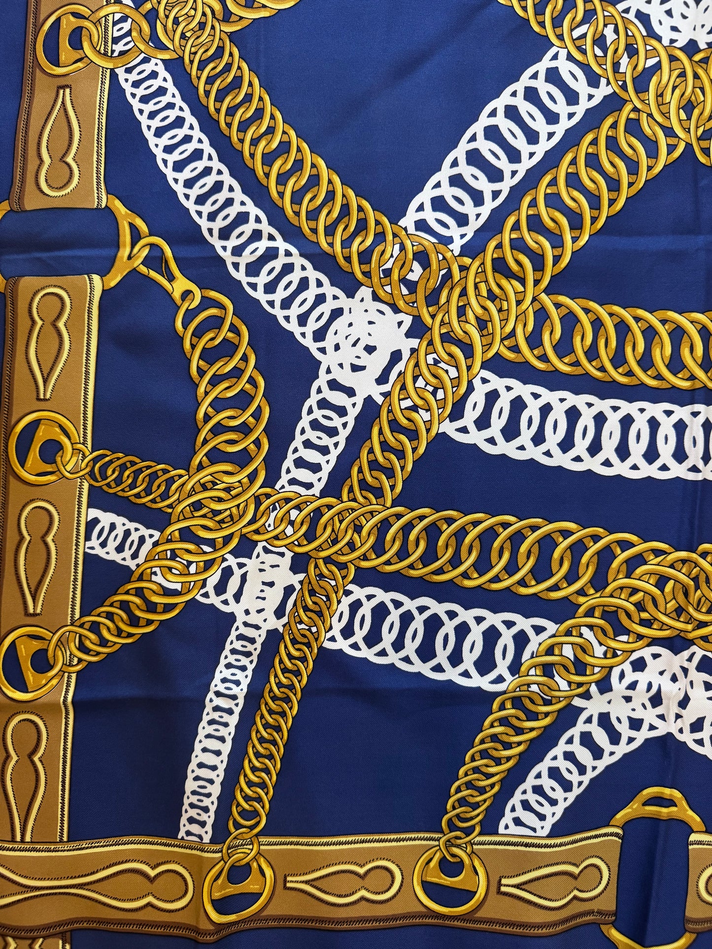 Hermes Carre 90 Maillons - Blue/Gold