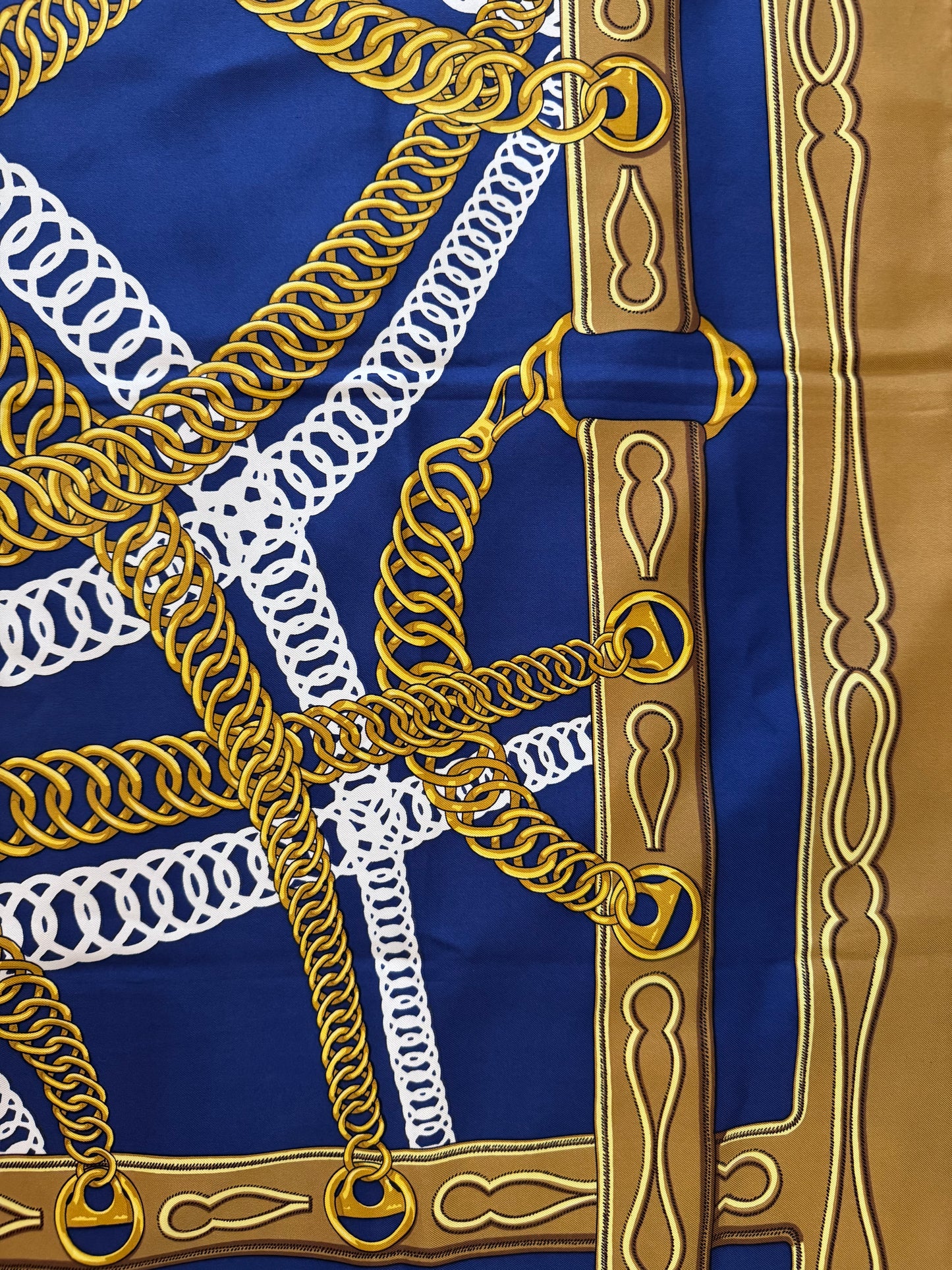 Hermes Carre 90 Maillons - Blue/Gold