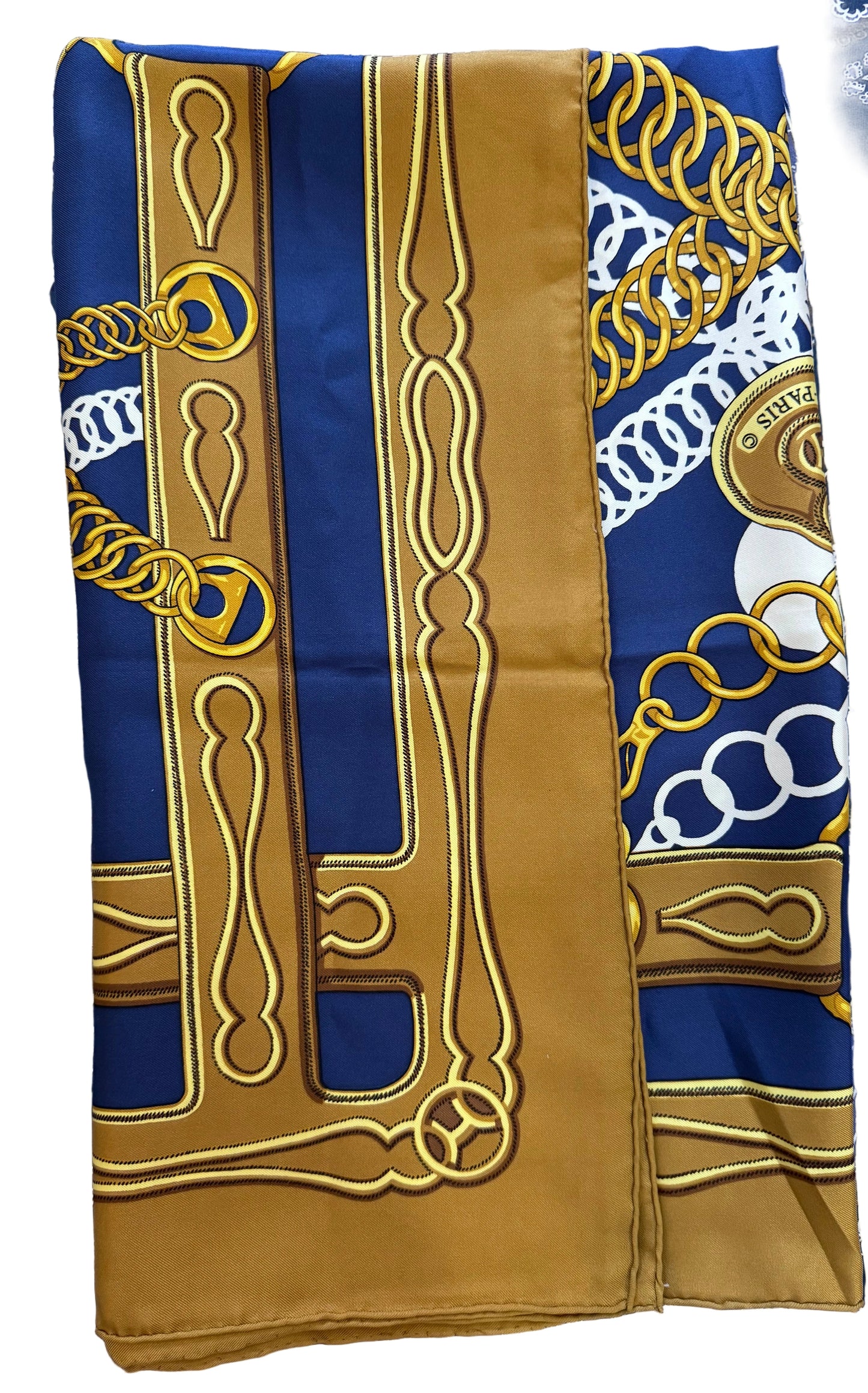 Hermes Carre 90 Maillons - Blue/Gold