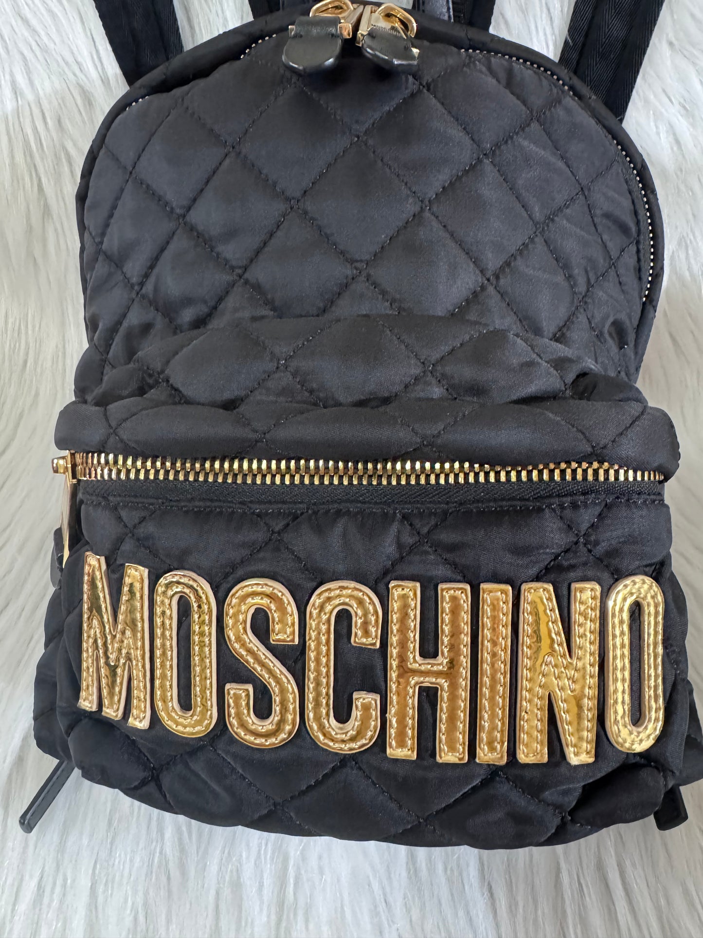 Moschino Quilted Nylon Black Backpack