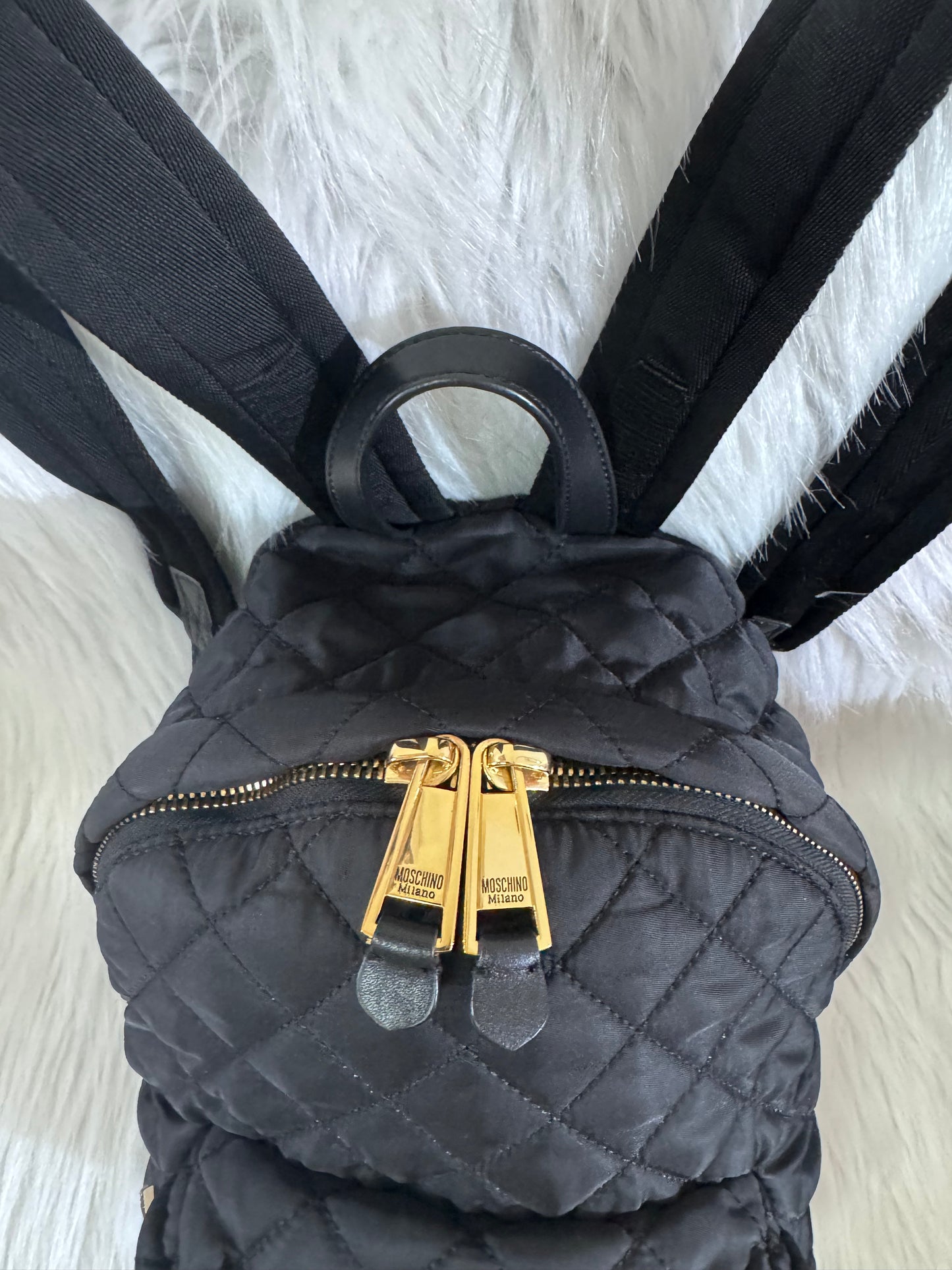 Moschino Quilted Nylon Black Backpack