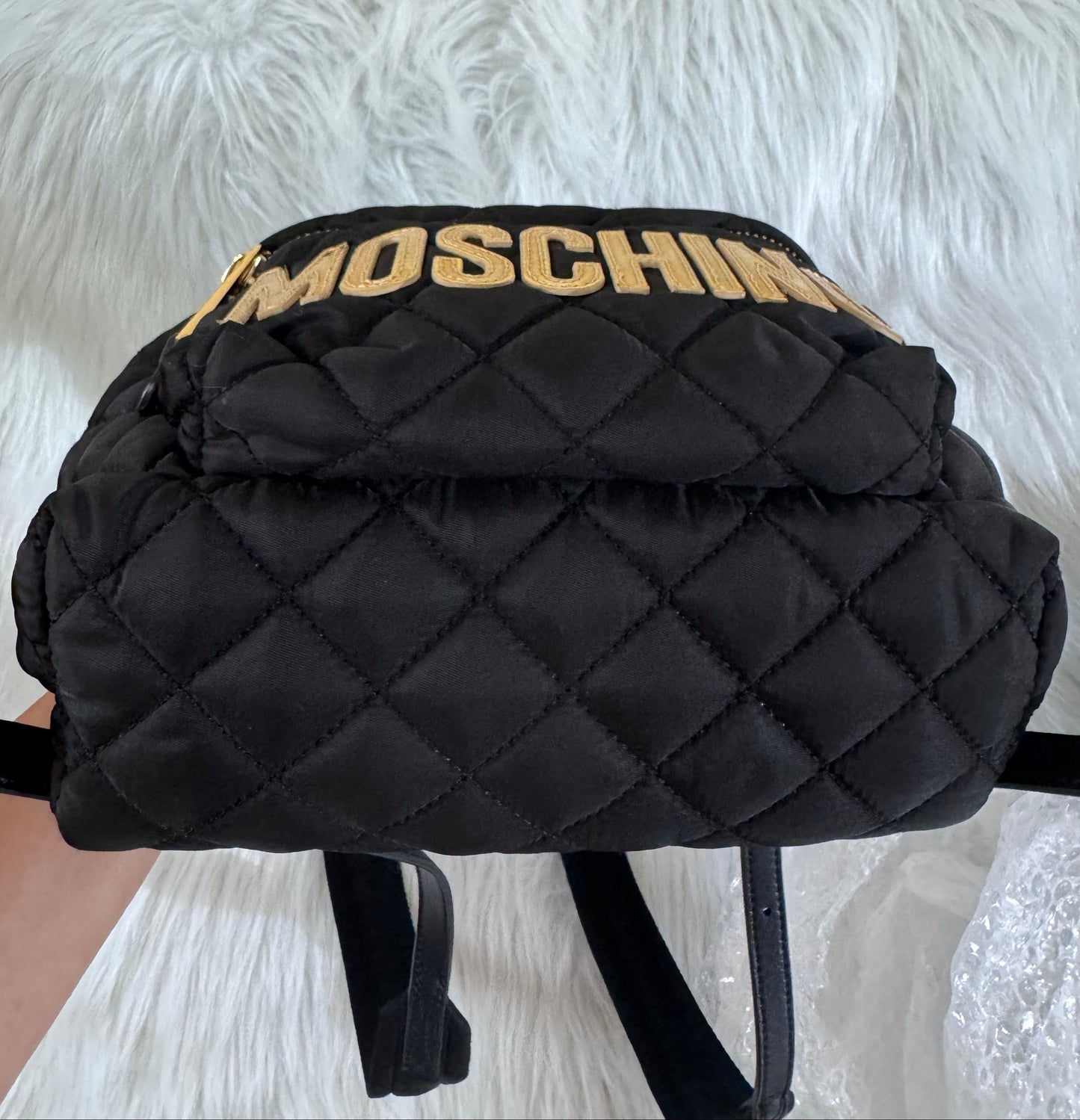 Moschino Quilted Nylon Black Backpack