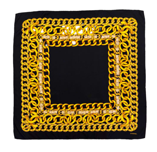 Chanel Chain link square scarf