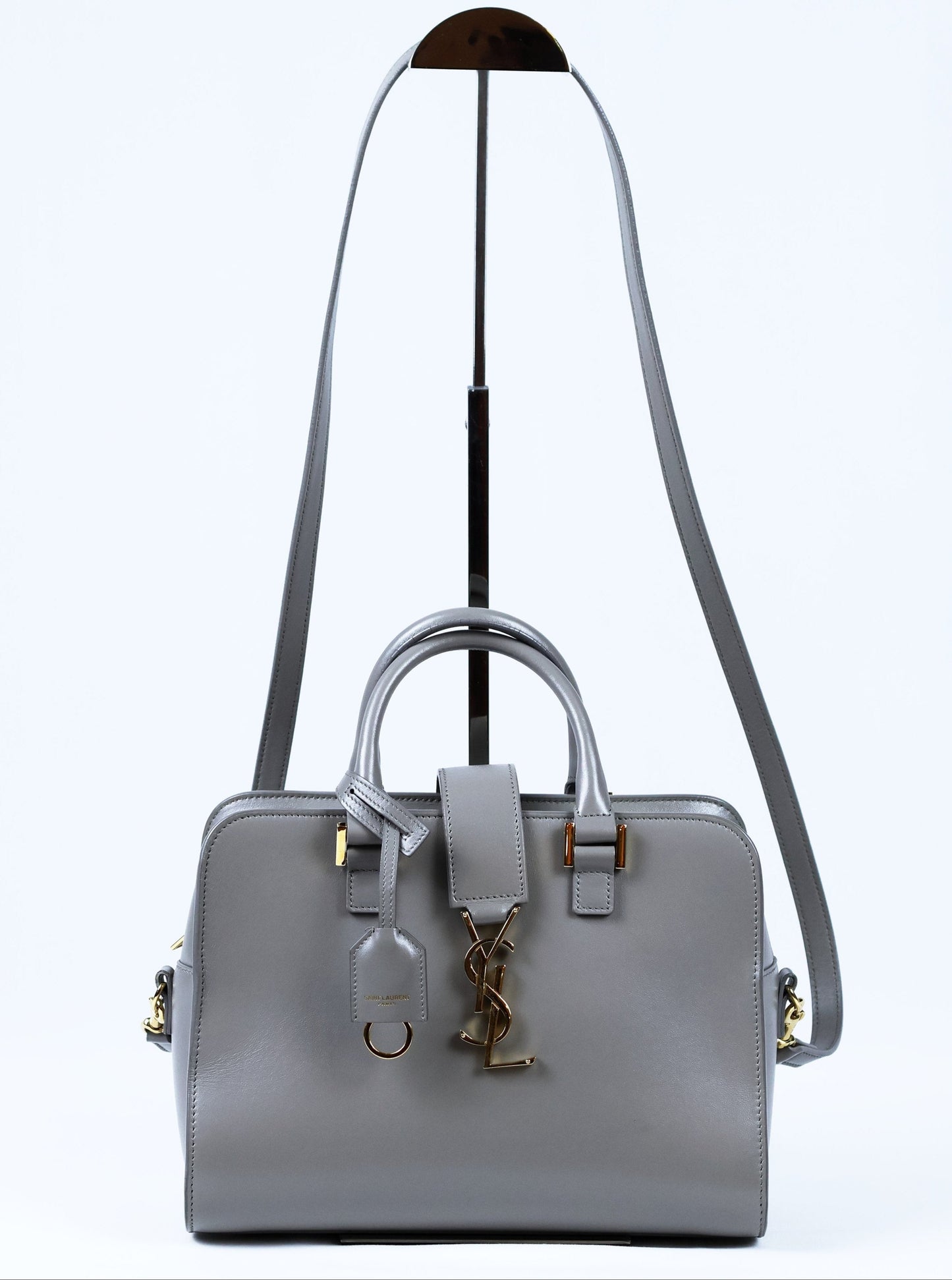 Saint Laurent Grey Leather small Cabas Tote