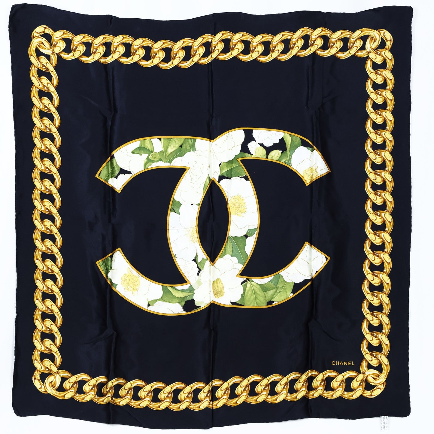 Chanel CC black square scarf