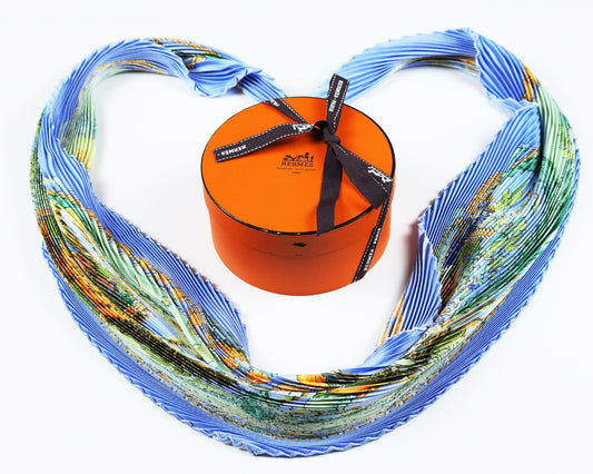 Hermes Amazonia Silk Pleated Scarf