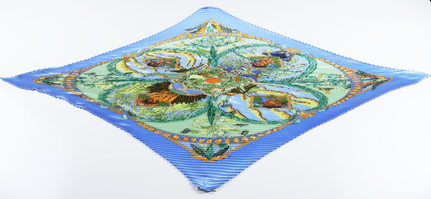 Hermes Amazonia Silk Pleated Scarf