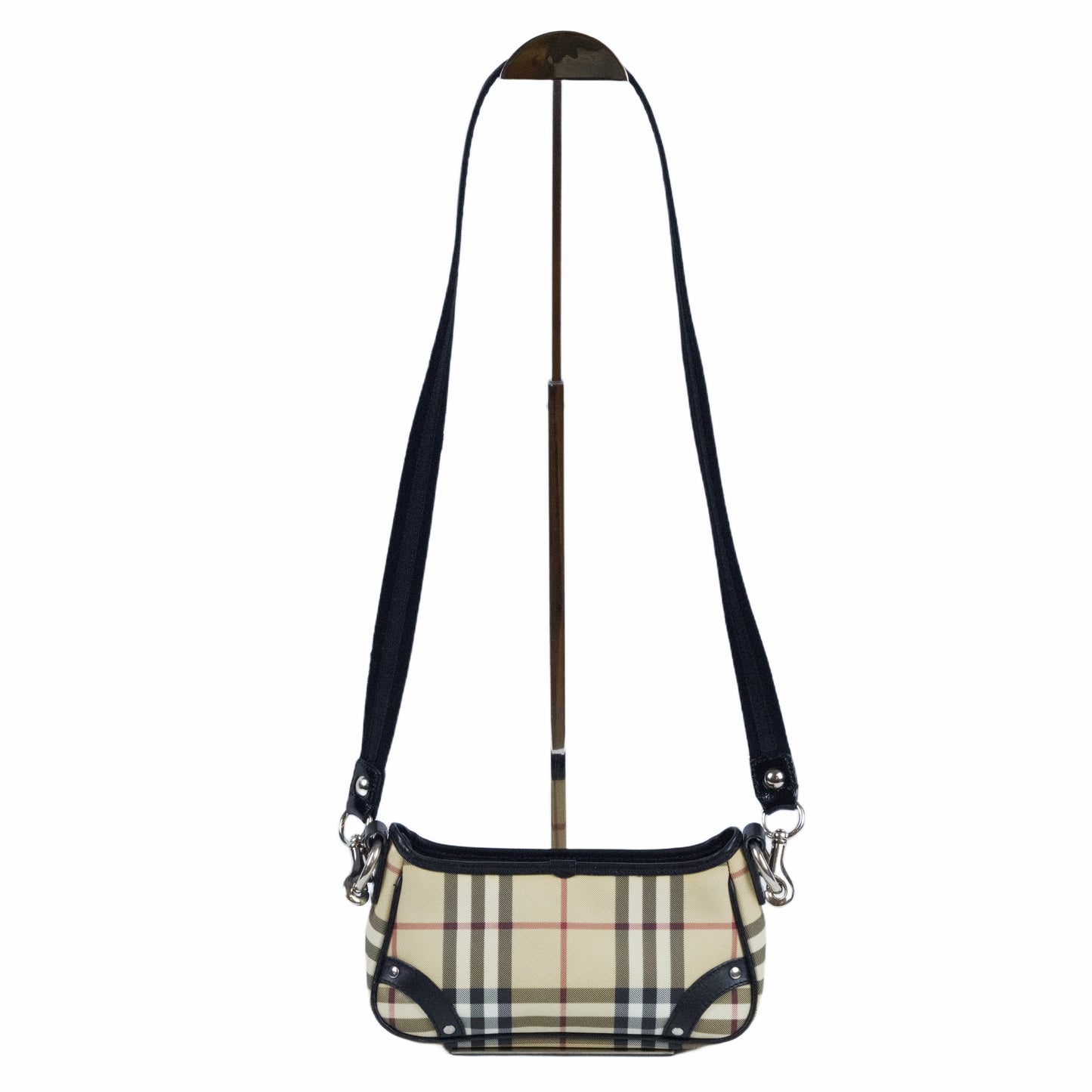 Burberry House Check mini baguette crossbody bag