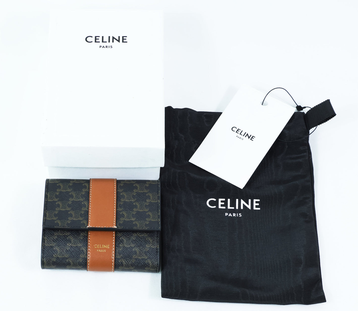 Celine trifold wallet in triomphe canvass