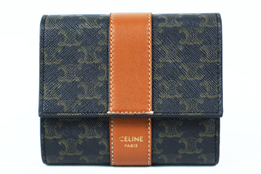 Celine trifold wallet in triomphe canvass