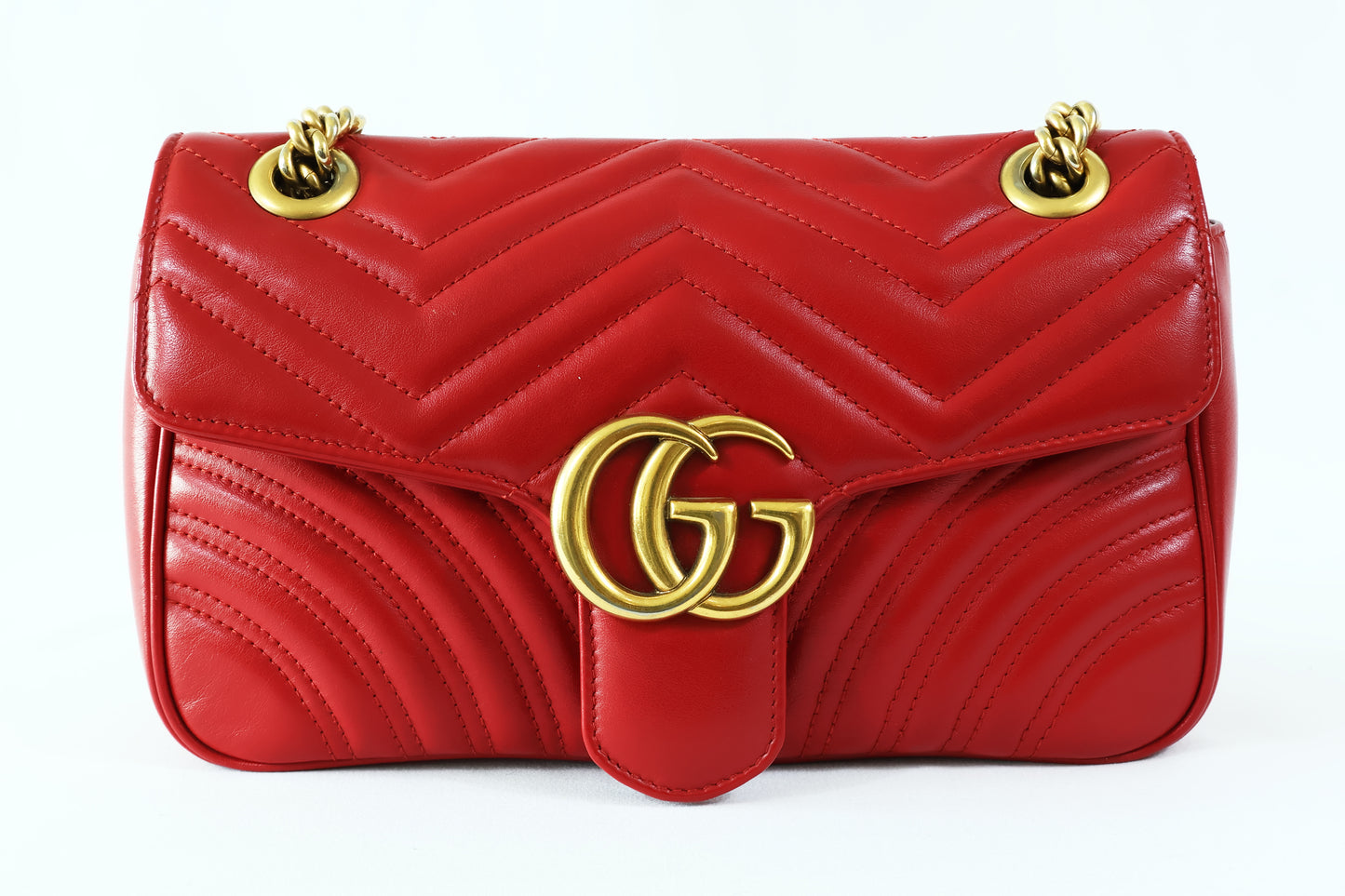 حقيبة كتف صغيرة Gucci GG Marmont - حمراء