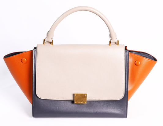 Celine Trapeze Tricolor Small Leather Two way handbag