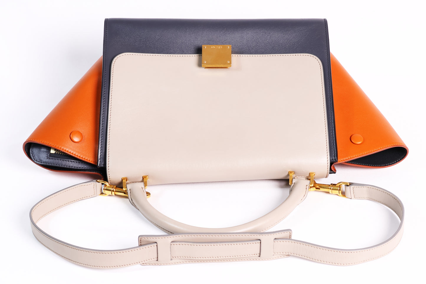 Celine Trapeze Tricolor Small Leather Two way handbag