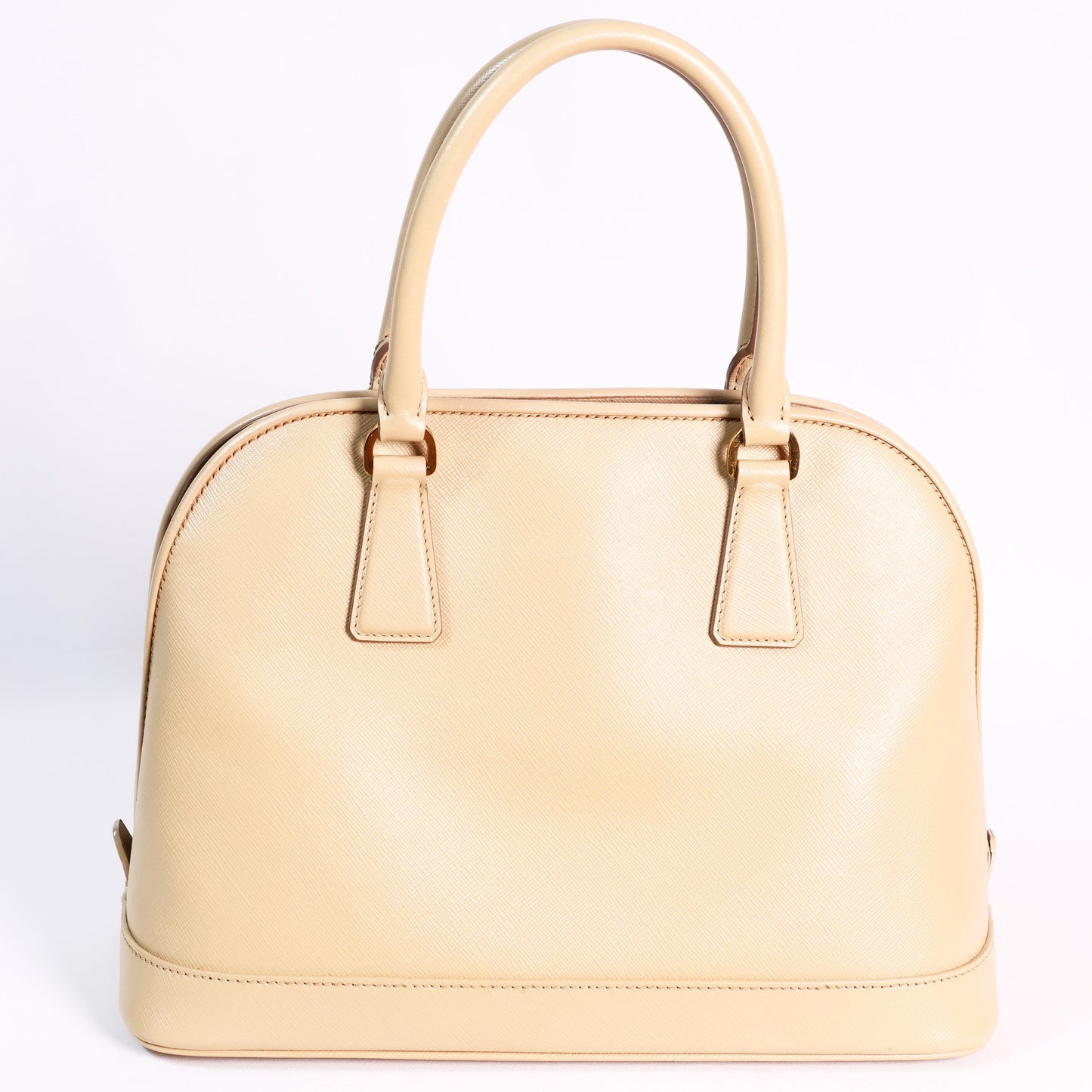 Prada Beige Saffiano Lux Open Two-Way Bag