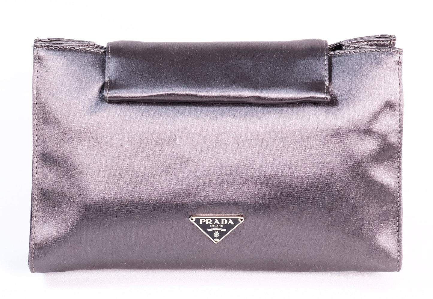 Prada Satin Pouch Gray