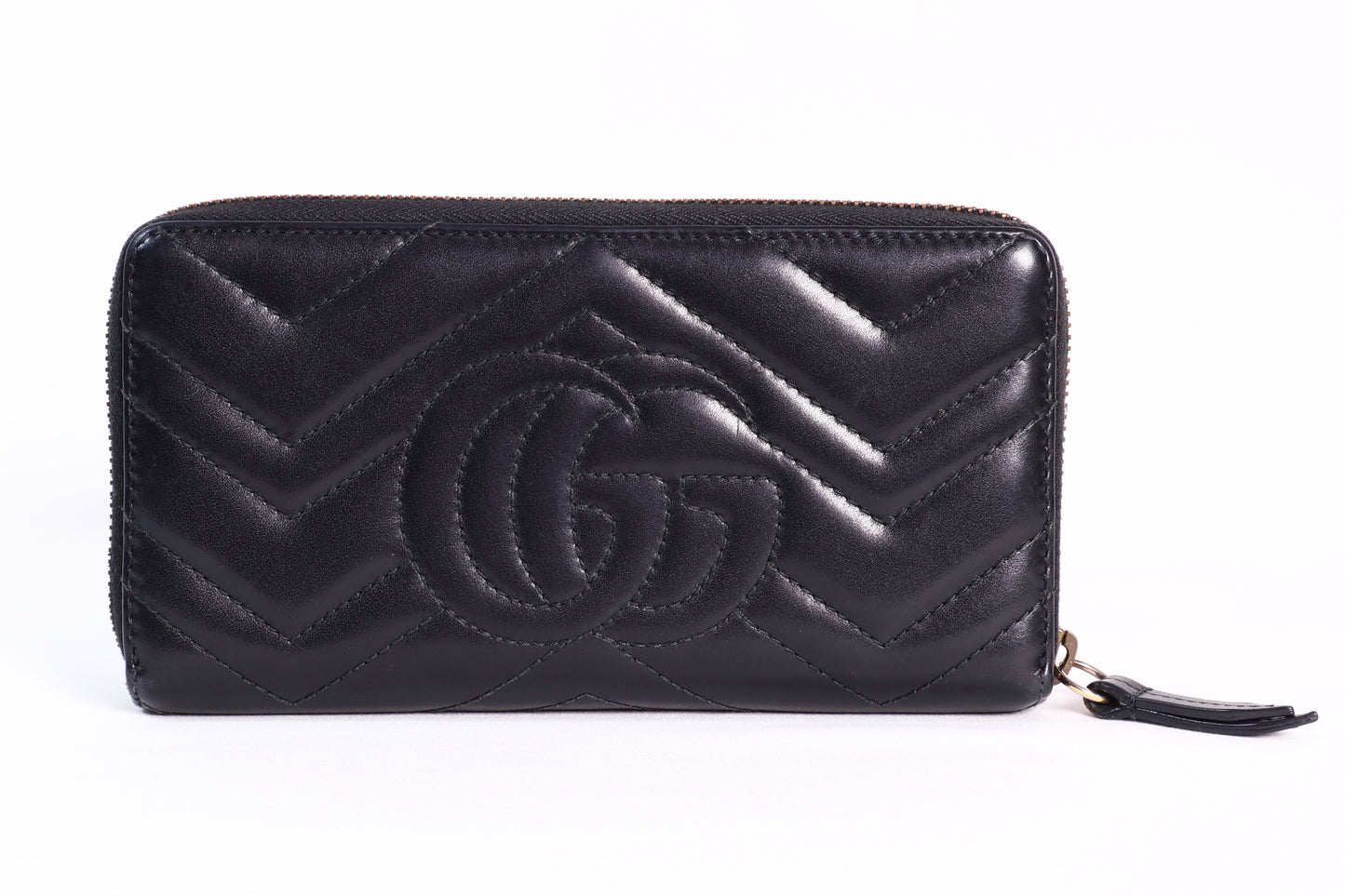 Gucci GG Marmont Zip Around Wallet-Black