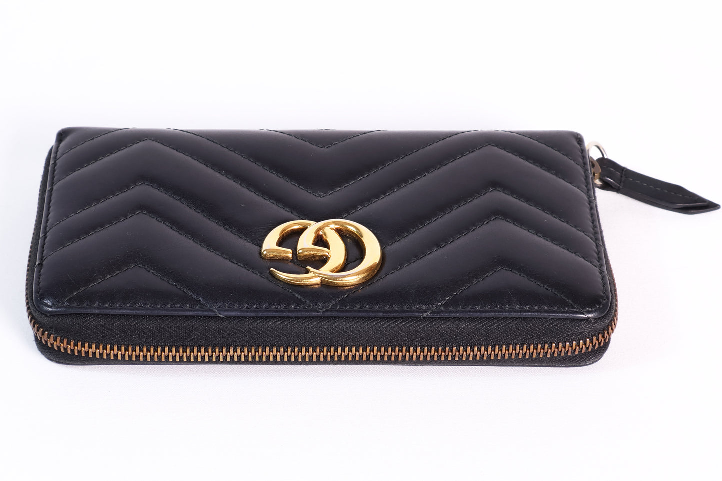 Gucci GG Marmont Zip Around Wallet-Black