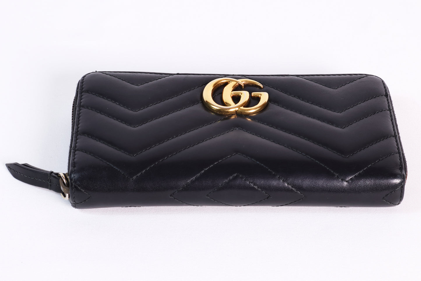 Gucci GG Marmont Zip Around Wallet-Black