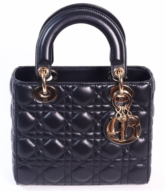 Christian Dior Small Lady Dior Black Cannage Bag